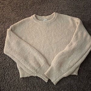 PacSun Textured Cream Crew Neck Sweater